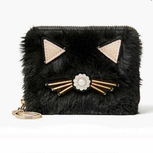 Kate Spade Cat Brighton Lane Fuzzy Wallet NWOT